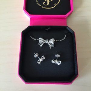 Juicy Couture Bow Necklace and Earrings Set
